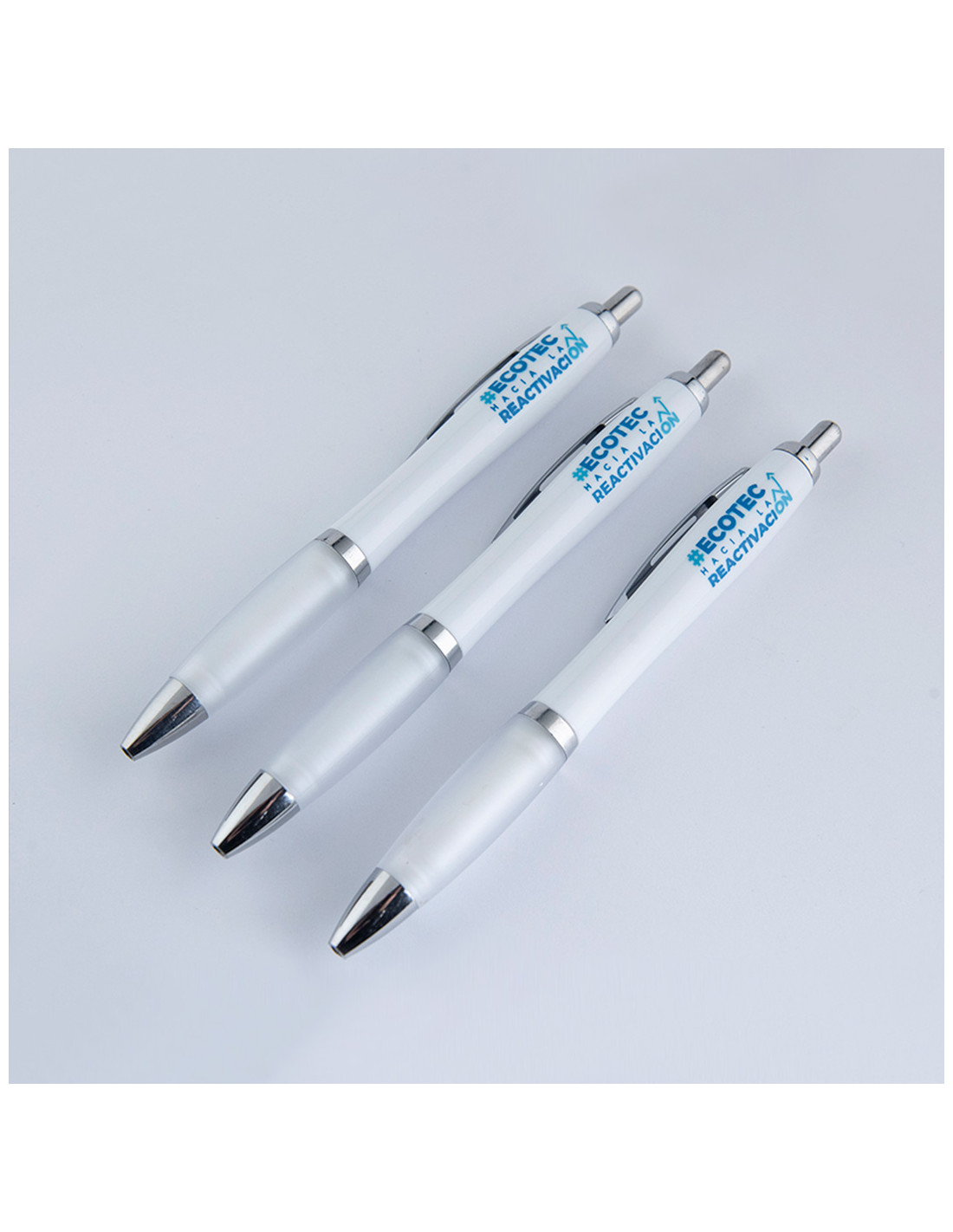 Bolígrafo blanco ECOTEC 2 colores (tinta azul)